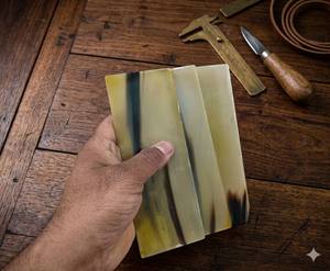 Plaques en corne de buffle faites à la main de qualité supérieure, matériau en corne naturelle durable pour meubles, montures optiques et artisanat - Product Image 1