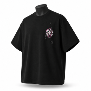 T-shirt noir surdimensionné pour homme, logo minimaliste sur la poitrine, streetwear, hip hop, coton, coupe ample, décontracté, t-shirt d'été - Product Image 3