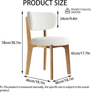 Solid Wood <b>Dining</b> <b>Chairs</b> <b>Set</b> <b>of</b> <b>2</b>, Mid-Century Modern Kitchen <b>Chairs</b> with Upholstered Seat & Wooden Frame for <b>Dining</b> Room - Product Image 2