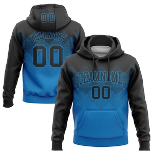 Sudadera con Capucha para Hombre, Diseño Nuevo, Personalizada, con Parches en Negro y Verde Azulado, Forma Cuadrada, Ecológica, Venta Directa de Fábrica - Product Image 1