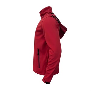 Men's Red Soft Shell <b>Jacket</b> Zip Fly Stand Collar Water Resistant Outdoor Wear Regular Fit Autumn WindStopper Polyester - Product Image 3