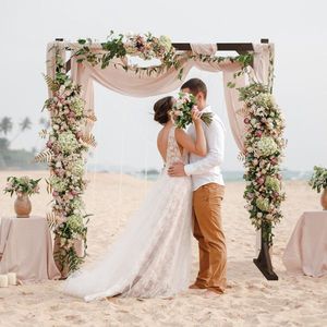 7.2FT Wooden Wedding Arch Square Wood Arbor <b>Backdrop</b> <b>Stand</b> for Indoor Outdoor Ceremony Party Proposal Scene Garde - Product Image 3