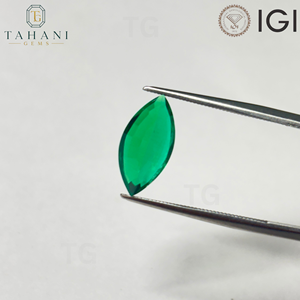 AG Lab Created Emerald Green Marquise Cut Loose Gemstones 3*6-5*10mm Sizes Guangxi Origin Hydrothermal Process - Product Image 3