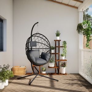 Fauteuil suspendu en forme d'œuf anthracite - Product Image 3