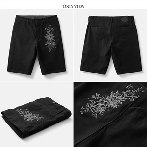 Pantalones Cortos Casuales de Lujo para Hombre, Negros, Bordados, Moda Premium, OEM, ODM - Product Image 3