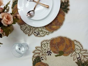 Set de table rond en polyester tissé à la main de luxe avec broderie florale pour la décoration de la maison, de l'hôtel et des mariages - Product Image 2