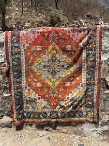 Handmade Persian Kantha <b>Quilt</b> Digital Print Bedspread, Soft Cotton Layered Blanket, Traditional Running Stitch Art <b>Throw</b> - Product Image 2