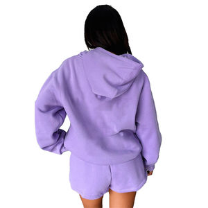 Conjunto deportivo de dos piezas para mujer, personalizado, de alta calidad, 100% algodón, transpirable, para ropa informal de calle. - Product Image 6