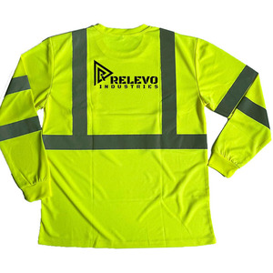 เสื้อสะท้อนแสงแบบมองเห็นได้ชัดเจน 180 GSM โพลีเอสเตอร์เคลือบ PU ชุดทำงานแบบมองเห็นได้ชัดเจนสำหรับงานก่อสร้าง - Product Image 4