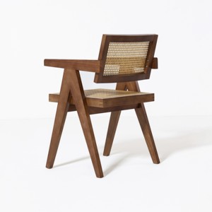 Chaise de salle à manger Vandana Zentrix Hexa en bois et rotin avec un design ergonomique moderne et un confort premium - Product Image 4