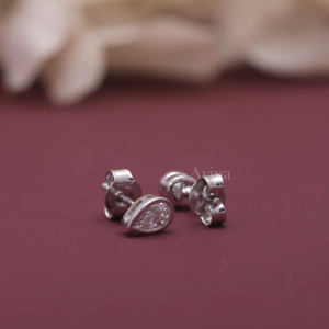Pendientes de Diamantes Cultivados en Laboratorio con Certificación IGI, Corte Pera, con Engaste de Tornillo, en Oro Blanco/Amarillo/Rosa de 14K - Product Image 4