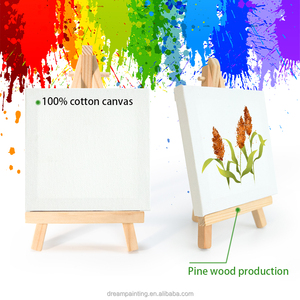 Fournitures d'art Mini toile et chevalet d'art Set 100% coton Toiles d'art pour la <span class=keywords><strong>peinture</strong></span> Chevalet en bois portable pour la <span class=keywords><strong>peinture</strong></span> - Product Image 2