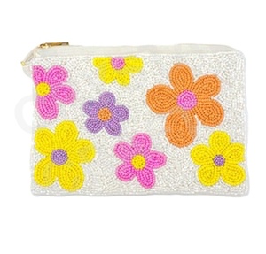 Monedero con cuentas de semillas de flores múltiples de moda para mujer, monedero personalizado con cuentas hermosas para accesorios de moda - Product Image 1