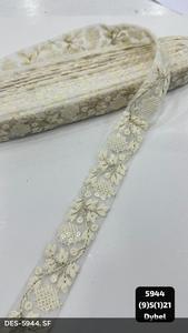 Rollo de 9 Metros de Encaje con Diseño Floral y de Hojas, con Efecto Espejo, de 3 cm de Ancho, para Ropa Étnica, Bolsos, Zapatos y Textiles para el Hogar - Product Image 5