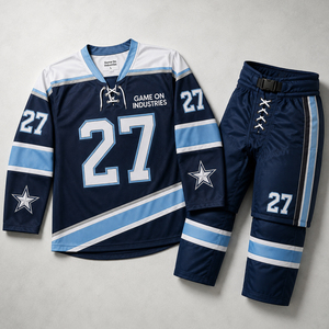 Uniformes de Hockey sobre Hielo Azul Marino Personalizados con Número, Ropa Deportiva Transpirable de Alto Rendimiento para Equipos, Diseño OEM/ODM - Product Image 1