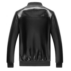Chaquetas de Cuero para Motocicleta con Diseño Personalizado, Cierre de Cremallera, Estilo Casual para Exteriores, Cortavientos de Invierno, Chaquetas de Cuero a la Moda - Product Image 3