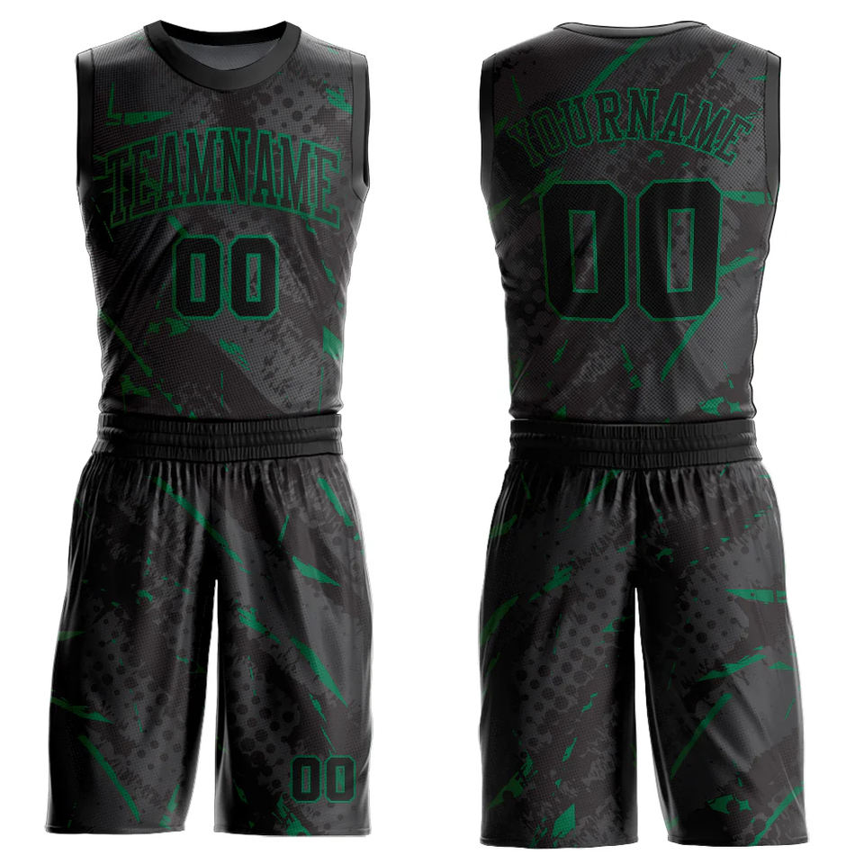 Custom Men's Basketball Uniform Set Sleeveless Round Neck Jersey and ...