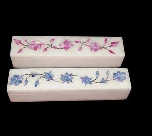 Cadena y Tobillera de Mármol Alabastro con Incrustaciones de Madreperla |   Caja de Almacenamiento para Corbatas Largas y Joyas |   Caja de Regalo Personalizada al por Mayor - Product Image 1