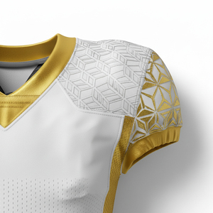 Customized American Football Jersey Pants Set Sublimated White Gold Solid Moisture Wicking <b>Athletic</b> Uniform Men's Plus Size - Product Image 6