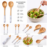 Colador de alimentos multiusos de madera con mango giratorio, cesta de drenaje, lavador de frutas, secador rápido de verduras y lechuga, herramienta giratoria para ensaladas