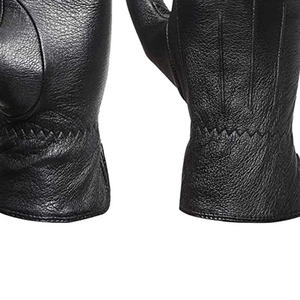 Gants d'hiver en cuir véritable pour hommes, à doigts entiers, doux, chauds, respirants, compatibles écran tactile, durables, design classique, antidérapants, pour usage quotidien - Product Image 4