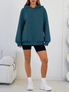 Sudadera con Capucha Oversize Cómoda y Suave para Uso Diario, Antiencogimiento, Deportiva, de Primera Clase, Ajustable, de Color Sólido para Mujer - Product Image 3