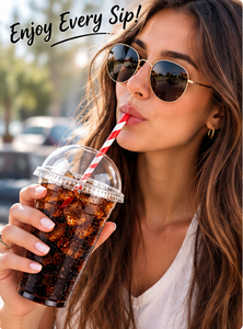 Wholesale Transparent PET <b>Plastic</b> <b>Cups</b> with Dome Lids for Cold Coffee Bubble Tea Juice and Soft <b>Drinks</b> - Product Image 5