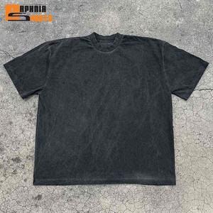 Camisetas de corte holgado con logo personalizado, 250 g/m², lavado ácido, estilo vintage, de alto gramaje, para hombre, venta al por mayor de fábrica - Product Image 1
