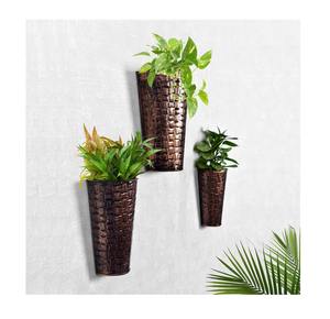 Vase à fleur mural de style moderne Usine Vente en gros Design classique Pot martelé Cuivre Antique Balcon Décor Acier inoxydable - Product Image 4