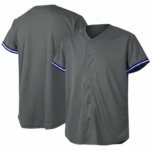 Camiseta de Béisbol de Alta Calidad con Nombre/Número del Equipo Estampado, Camiseta de Béisbol de Manga Corta con Cuello en V y Botones Delanteros para Hombre - Product Image 3