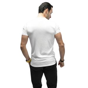 T-shirt blanc personnalisé pour homme, col rond, manches courtes, vêtements de sport décontractés, coupe classique, fournisseur de vêtements en gros OEM, 100% coton - Product Image 4