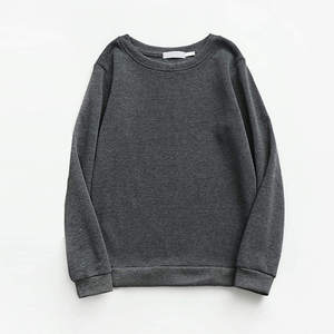 Sweat-shirt unisexe à col rond surdimensionné en tricot, couleur unie, décontracté, manches longues, vert, coupe classique - Product Image 3