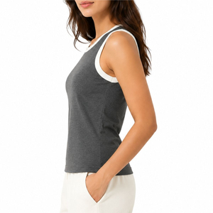 Women Custom Color Knitted Short Sleeveless Tank Top Soft Stretchable Fabric Premium Design Eco-Friendly Lightweight Summer - Product Image 3
