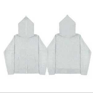 Men's Black Hooded <b>Zipper</b> <b>Sweatshirt</b> Regular Fit 100% Cotton French Terry Casual Autumn Wear - Product Image 6