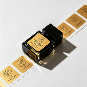 Wholesale Custom Vinyl Sticker Gold Foil Embossed <b>Waterproof</b> Adhesive <b>Label</b> Roll <b>for</b> Perfume <b>Bottle</b> Packaging - Product Image 4
