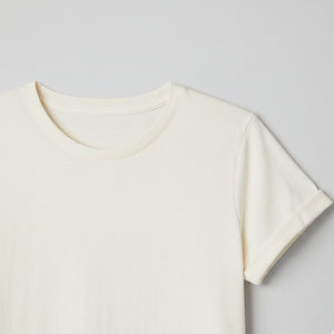 <b>Women's</b> <b>T</b>-<b>Shirt</b> in <b>Plain</b> <b>White</b> Color Short Sleeves and O Shaped Neck Rib Accept All Types of Customization - Product Image 4