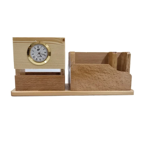 Organisateur de papeterie multifonctionnel en bois, porte-stylos, porte-cartes de visite, design décoratif, cadeau de collection, porte-stylos de bureau - Product Image 2