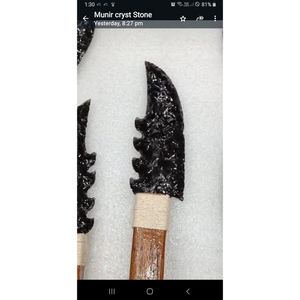 Cuchillo Daga con Punta de Flecha de Obsidiana Negra Hecho a Mano con Mango de Madera, Arte Feng Shui, Figura Decorativa Coleccionable, Regalo Empresarial - Product Image 2