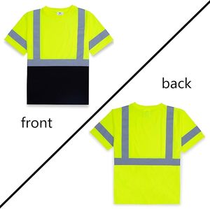 เสื้อยืดทำงานสีม่วงสะท้อนแสง แถบสะท้อนแสง ยูนิเซ็กซ์ โพลีเอสเตอร์ แขนสั้น คอกลม เสื้อผ้าเพื่อความปลอดภัย บริการ OEM มาตรฐาน CE - Product Image 5