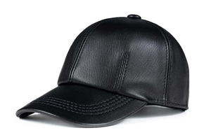 Casquette plate en cuir véritable authentique, style britannique classique, casquette snapback en cuir véritable de qualité supérieure avec sangle réglable - Product Image 3