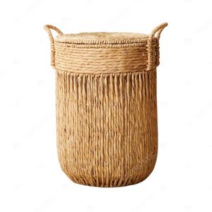 LINEAR Baskets For Storage Hyacinth Basket Laundry Bin Bathroom Laundry <b>Hamper</b> With Handles - Product Image 3