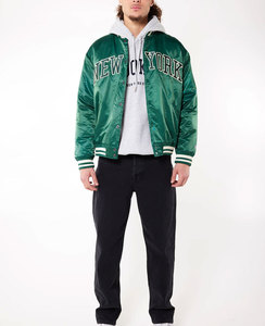 Chaqueta Deportiva de Béisbol Tipo Bomber, 100% Poliéster Satinado, Personalizable al por Mayor, Transpirable, Impermeable, con Bordado - Product Image 5