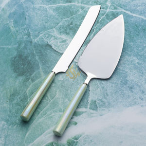 Juego de Cuchillo y Espátula para Pastel de Acero Inoxidable Pulido Brillante de Lujo, de la Mejor Calidad, Hecho a Mano y Personalizado - Product Image 3
