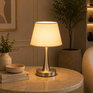 Moroccan Lattice Metal Table Lamp with Antique Gold Iron Cutwork Base Premium Linen <b>Drum</b> <b>Shade</b> Warm Ambient <b>Lighting</b> - Product Image 3