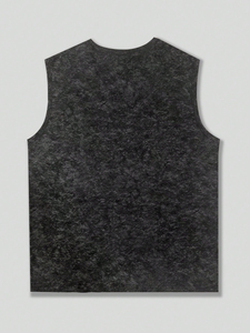 Washed Casual Style Tank Top for Men Local US Warehouse Gym Use with Memorial & Slogan Graphic Print 3 Colors Cheap Price - Product Image 2