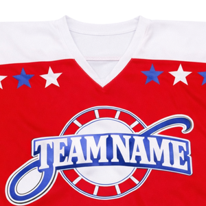 Maillot de hockey sur glace personnalisé rouge, blanc et bleu, sublimation, uniforme de hockey professionnel, maillot de hockey respirant pour hommes - Product Image 5