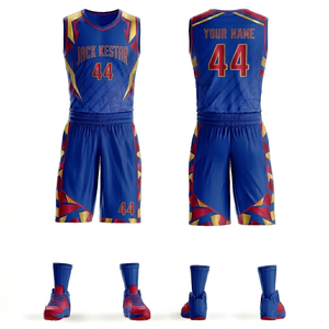 Tenues de basketball pour hommes, maillots et shorts de basketball sur mesure, vêtements de sport, uniformes de basketball à prix réduits pour les équipes de jeunes, en gros - Product Image 3