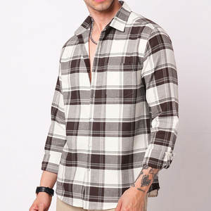 Chemises pour hommes de haute qualité, style vintage, coupe ample, automne, 100% coton, anti-rides, flanelle à carreaux, manches longues, séchage rapide, écologiques - Product Image 2