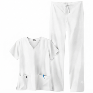 Women's Nurse Medical <b>Scrub</b> <b>Top</b> V-Neck Short Sleeves Polyester/Rayon/Spandex Woven Fabric Comfortable-Fit Quick-Dry Wrinkle OEM - Product Image 2