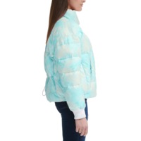 Blouson matelassé respirant à motif floral pour femme, court, à capuche, manches longues, chaud pour l'hiver, couleur personnalisable, avec lettres